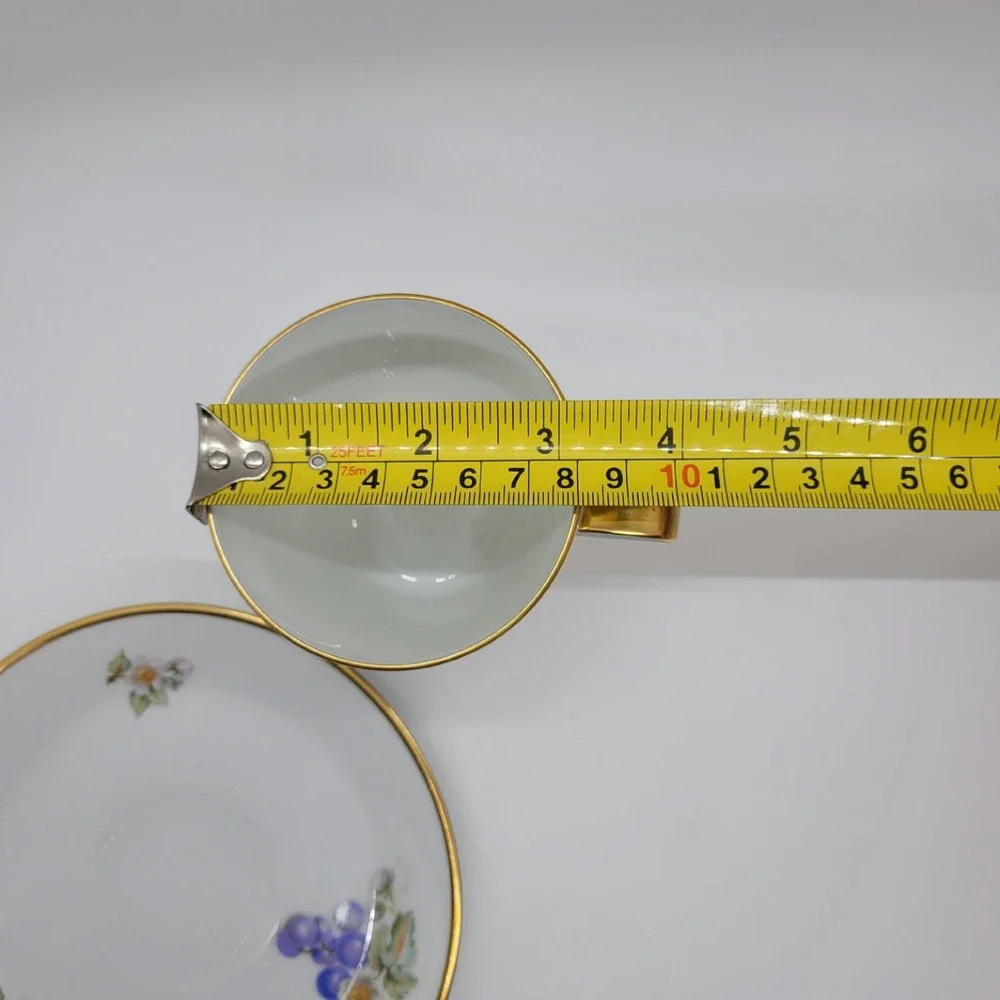Hutschenreuther‎ Noblesse Tea Cup Saucer Set Germany Grapes Gold Trim Porcelain